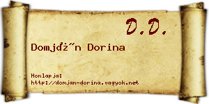 Domján Dorina névjegykártya